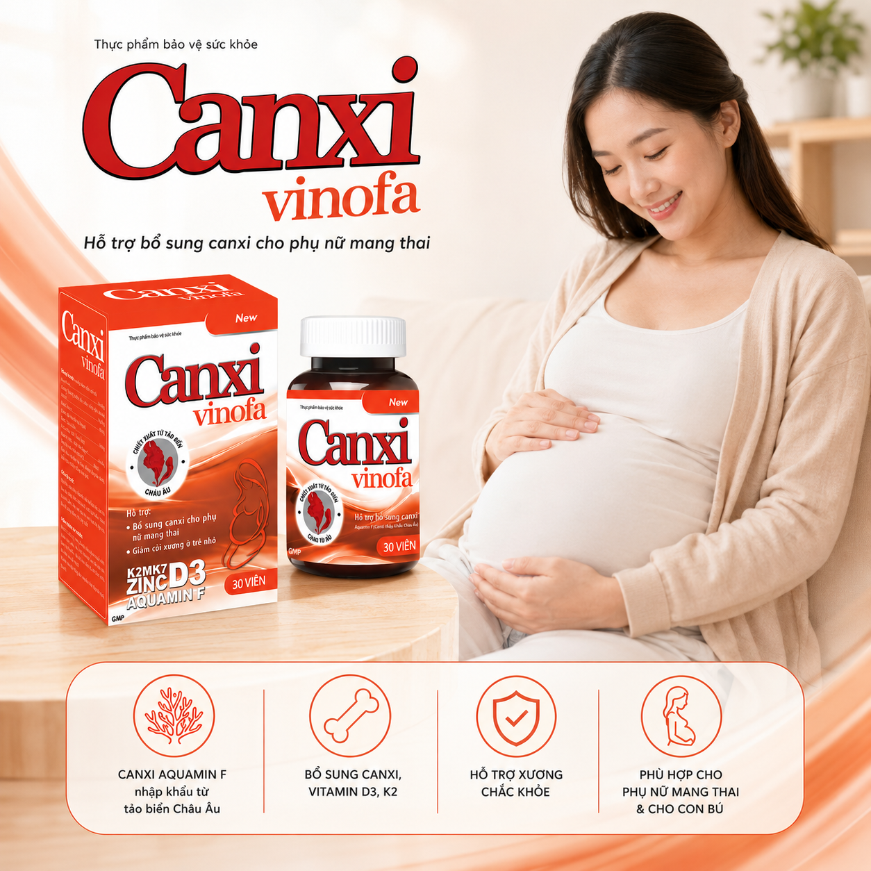 Canxi Tảo Biển Đỏ, Hộp 30 Viên